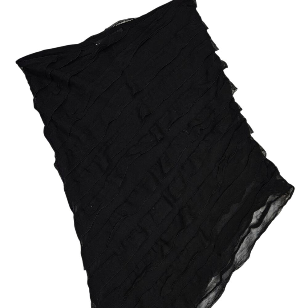 Ralph Lauren Black Label Silk Skirt Asymmetrical Hem Elevated Basic - Size 8 - Picture 5 of 7